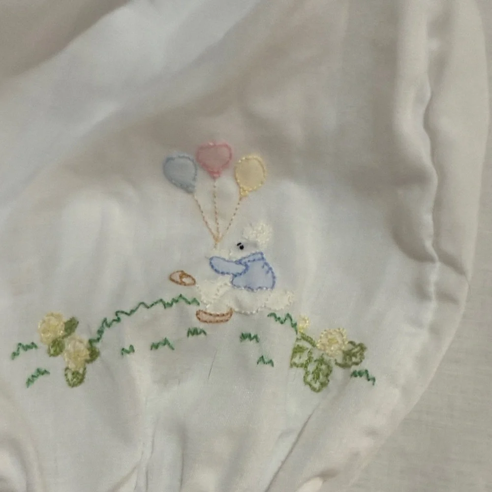 Adorable White Bloomers Cover with Embroidery. Vintage.